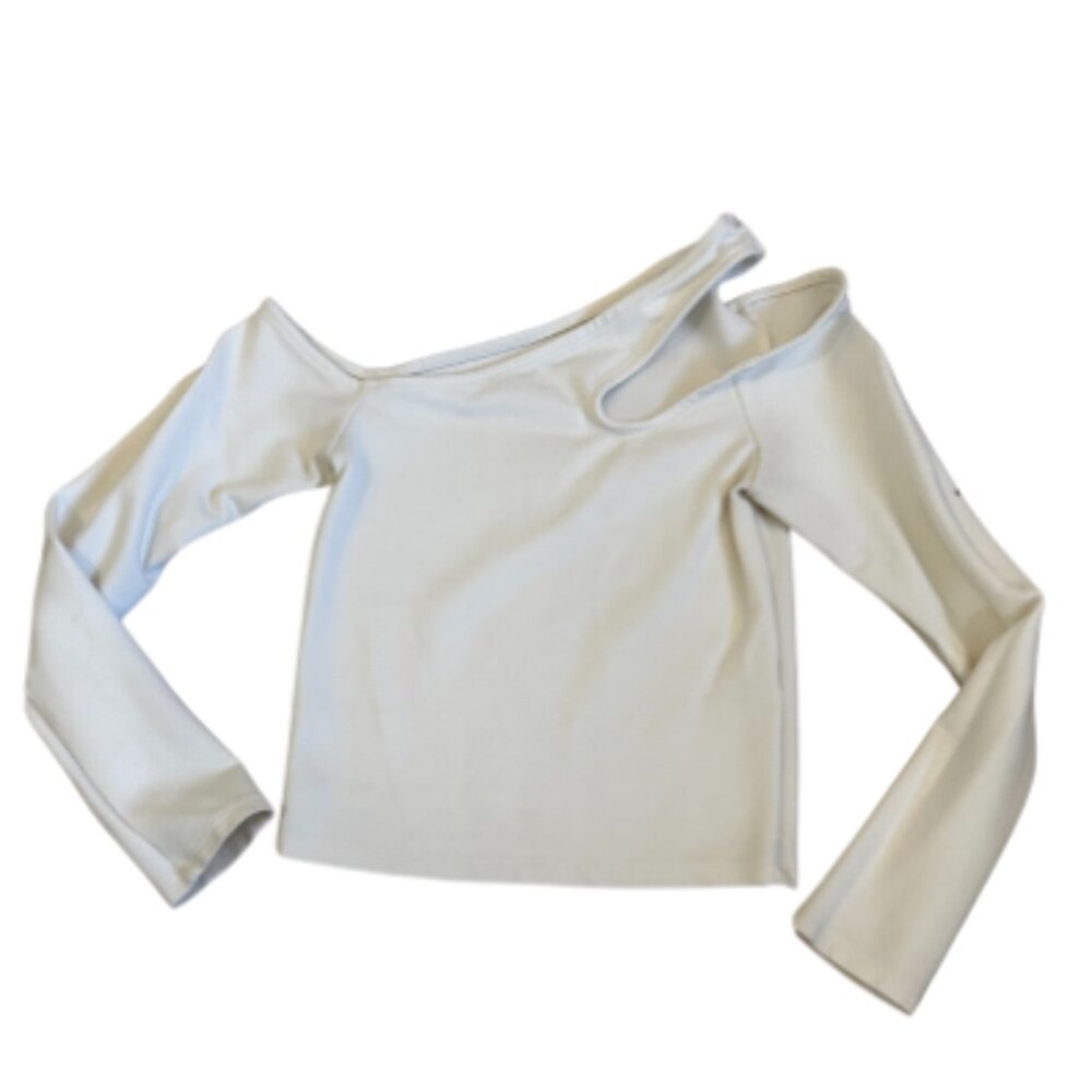 Abercrombie Off White Longsleeve Top with Cutouts Size XS
